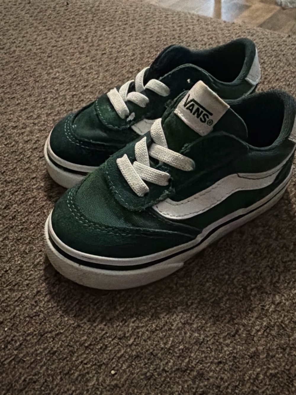 Vans Kids Green and White Old Skool Sneakers